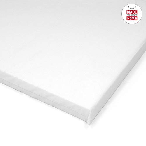 Cambrass Liso E - Colchoneta para minicuna, 80 x 47 x 5 cm, color blanco