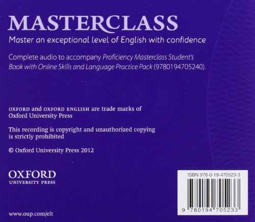 Cambridge English: Proficiency (CPE) Masterclass: Proficiency Masterclass. Class CD 2012 3rd Edition: Master an exceptional level of English with confidence (Proficiency Masterclass Third Edition)
