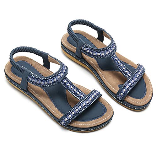 Camfosy Sandalias de Mujer de Fondo Plano Sandalias Flip-Flop Palabra t Los Zapatos de Arena de T Elegante La Corteza por la Noche Piscina de Playa Verde Rojo Blanco