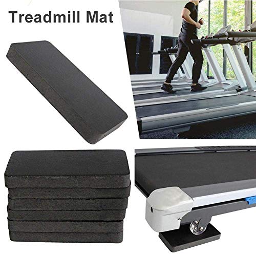 Caminadora Tapete, 6PCs Antideslizante Resistente Equipment Tapete Cojín Impermeable Sonido Aislamiento Amortiguador Caminadora Esterilla para Madera Dura Suelos - Negro