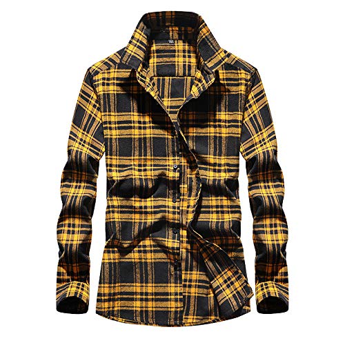 Camisa Camisa de Manga Larga teñida en Hilo a Cuadros de Manga Larga para Hombre Talla Grande para Hombre Camisa Camisa de Manga Larga teñida en Hilo a Cuadros de Manga Larga para Hombre Talla Grande para Hombre