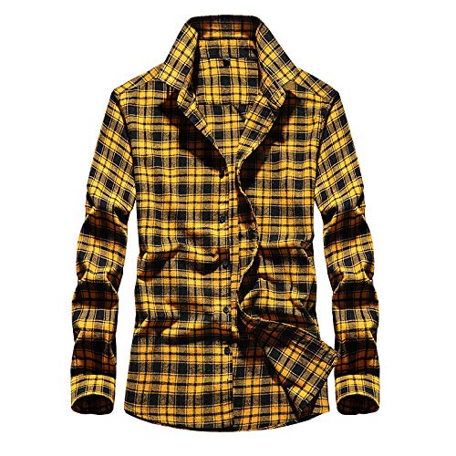 Camisa Camisa de Manga Larga teñida en Hilo a Cuadros de Manga Larga para Hombre Talla Grande para Hombre Camisa Camisa de Manga Larga teñida en Hilo a Cuadros de Manga Larga para Hombre Talla Grande para Hombre