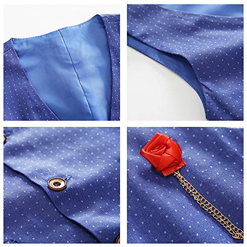 Camisa de Manga Larga para NiñOs PequeñOs + Chaleco + Pantalones 4 Piezas Conjuntos de Trajes de Fiesta De Invierno para NiñOs Azul 5-6 AñOs Camisa de Manga Larga para NiñOs PequeñOs + Chaleco + Pantalones 4 Piezas Conjuntos de Trajes de Fiesta De Invierno para NiñOs Azul 5-6 AñOs