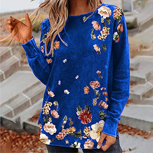 Camisa Estampada De Moda para Mujer Tops A Juego Color Manga Larga con Cuello Redondosueltas Y Ocio Camiseta Fitness Deportiva Tirantes YANFANGXLBlue Camisa Estampada De Moda para Mujer Tops A Juego Color Manga Larga con Cuello Redondosueltas Y Ocio Camiseta Fitness Deportiva Tirantes YANFANGXLBlue