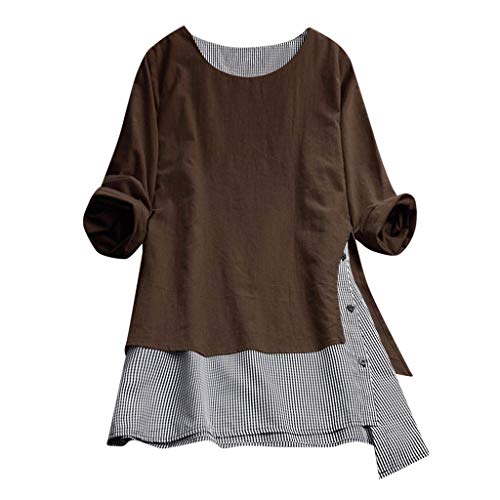 Camisas Mujer Manga Larga Lino Cuadros Cuello En V con Cremallera Blusa Mujer Camisa De Manga Larga Ropa Mujer Primavera Arriba Tops 2019 riou Camisas Mujer Manga Larga Lino Cuadros Cuello En V con Cremallera Blusa Mujer Camisa De Manga Larga Ropa Mujer Primavera Arriba Tops 2019 riou