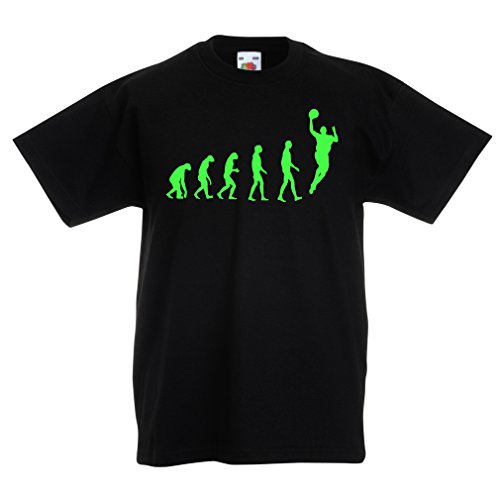 Camisas para niños evolución de Baloncesto - Canasta de la Calle, me Encanta Este Juego, Gran Fan de Regalo (7-8 Years Negro Verde)