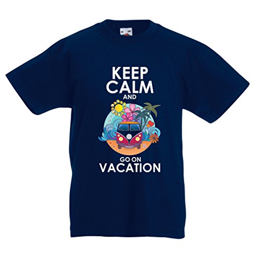 Camisas para niños IR de Vacaciones, Trajes Lindos, Ropa de Playa, Ropa de Resort (3-4 Years Azul Oscuro Multicolor)