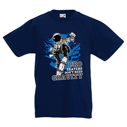 Camisas para niños Pro Skaters Don't Need Gravity - Refranes del Skateboard, me Encanta Patinar (12-13 Years Azul Oscuro Multicolor)