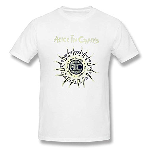 Camiseta Blanca de diseño básico Alice in Chains para Hombre,S