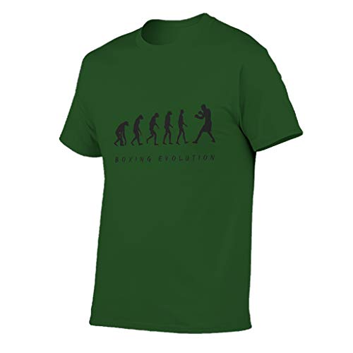 Camiseta de algodón para hombre, diseño de evolución de boxeo, para el tiempo libre Dark Green001. M