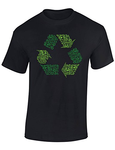 Camiseta de Bicileta: Bicis y Reciclaje - Regalo Ciclistas - BTT - MTB - BMX - Mountain-Bike - Downhill - Regalos Deporte - Divertida-s - Recycling - Retro - Fixie-Bike Shirt (S)