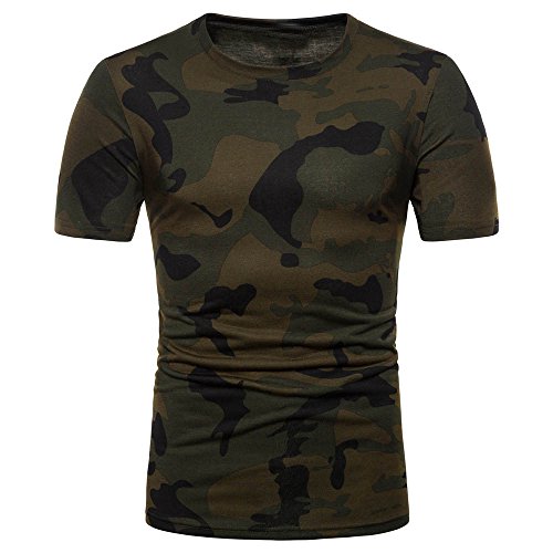 Camiseta de Camuflaje Hombre Militares Camisetas Deporte Ropa Deportiva Camisa de Manga Corta de Camuflaje Slim fit Casual para Hombres Tops Blusa ZODOF