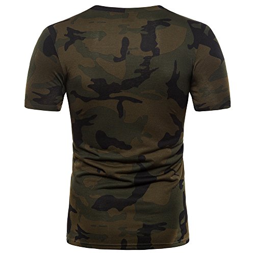 Camiseta de Camuflaje Hombre Militares Camisetas Deporte Ropa Deportiva Camisa de Manga Corta de Camuflaje Slim fit Casual para Hombres Tops Blusa ZODOF