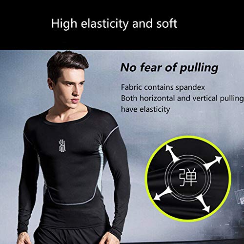 Camiseta De Compresión Deportiva para Hombre Ropa Deportiva De Manga Larga De Transpirable Y Secado Rápido Correr Gym Entrenamiento Ciclismo Invierno Chándales Sudadera con Cremallera A,XXL