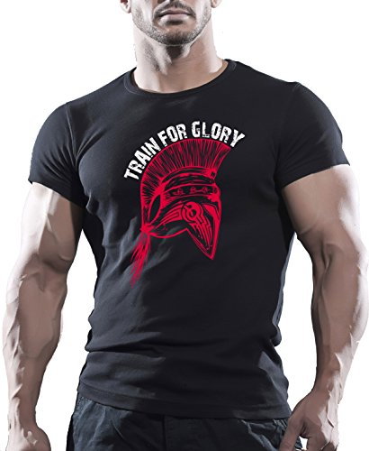 Camiseta de entrenamiento MMA, para gimnasio, culturismo, lucha Negro negro Large