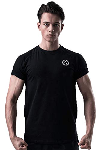 Camiseta de entrenamiento para hombre Aesthetic Legacy prémium Slim-Fit, perfecta para culturismo, fitness, deporte, entrenamiento y gimnasio (camiseta sin impresión, L)