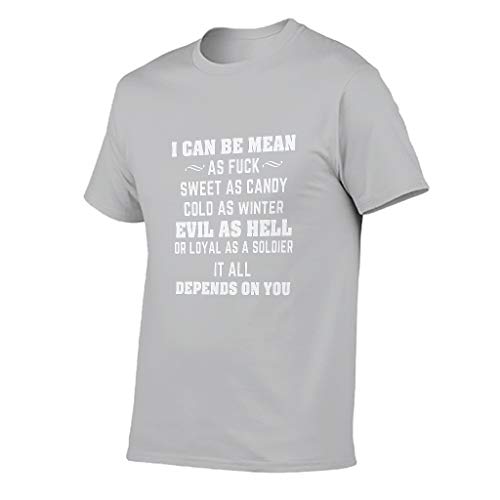 Camiseta de entrenamiento para hombre, con cita divertida y divertida en alemán "Alles händer von Dich ab Druck humorvoll" Camisa de fiesta Gris plateado. XXXL