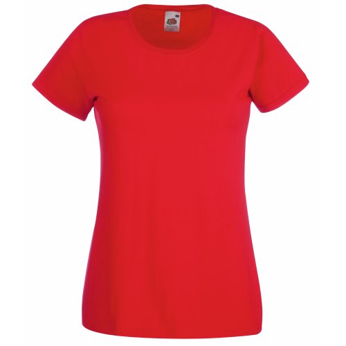 Camiseta de Fruit of the Loom para mujer, ajustada, de distintos colores, de algodón, manga corta Naranja naranja Medium