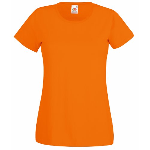 Camiseta de Fruit of the Loom para mujer, ajustada, de distintos colores, de algodón, manga corta Naranja naranja Medium Camiseta de Fruit of the Loom para mujer, ajustada, de distintos colores, de algodón, manga corta Naranja naranja Medium