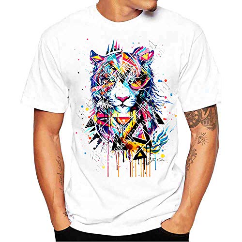 Camiseta de Manga Corta Casual, de Moda y de Cuello Redondo 3D Summer para Hombre