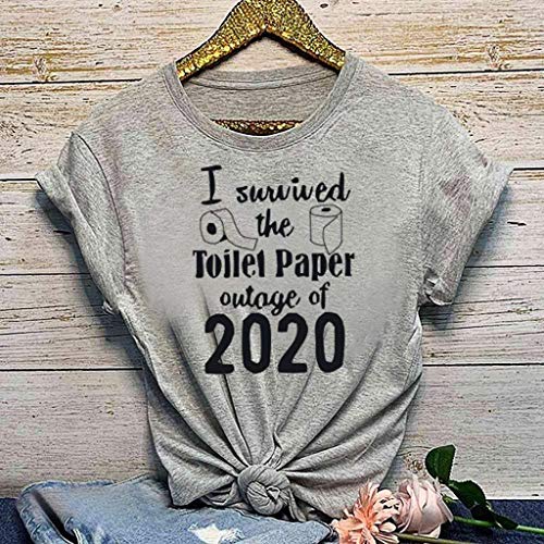 Camiseta de manga corta con texto en inglés "I Survived The WC Outage of 2020" Gris gris XL