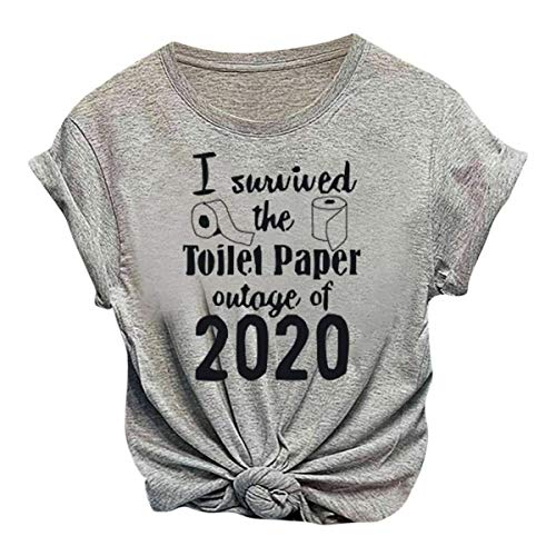 Camiseta de manga corta con texto en inglés "I Survived The WC Outage of 2020" Gris gris XL
