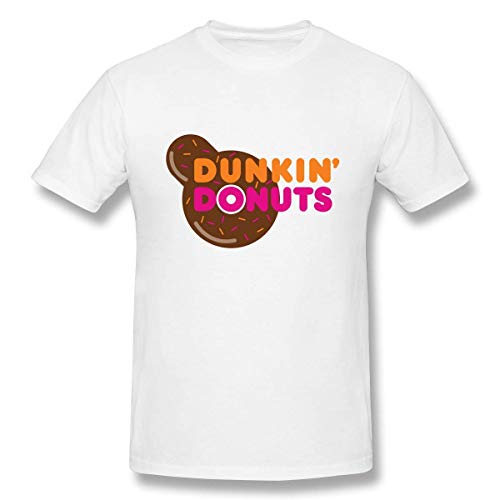 Camiseta de Manga Corta para Hombre Dunkin-Donuts Generous Eye-Catching Style Blanco