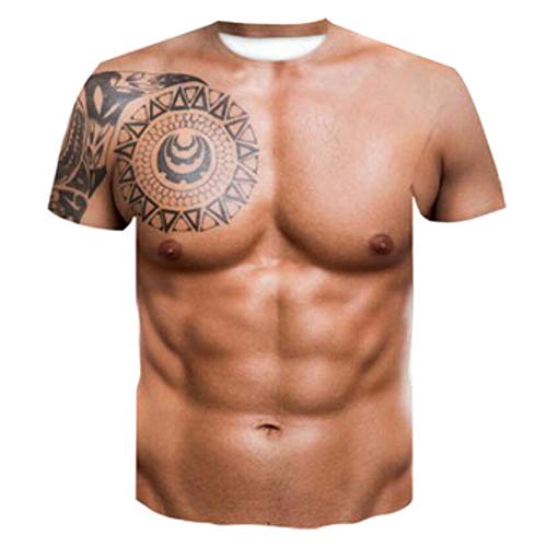 Camiseta de manga corta para hombre Selotrot con impresión de tatuaje muscular, camiseta de impresión de tatuaje muscular, camiseta de manga corta 3D de impresión digital