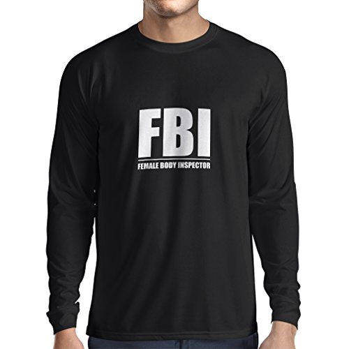 Camiseta de Manga Larga para Hombre Inspector del Cuerpo Femenino - Regalos Divertidos para los Hombres, Citas chistosas (XX-Large Negro Fluorescente) Camiseta de Manga Larga para Hombre Inspector del Cuerpo Femenino - Regalos Divertidos para los Hombres, Citas chistosas (XX-Large Negro Fluorescente)