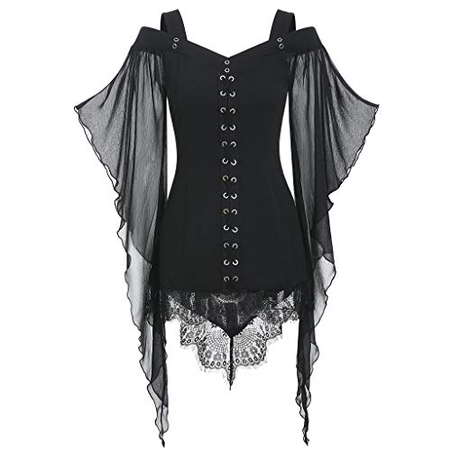 Camiseta de Mujer Malla Manga Larga Punk Gótico Halloween Bruja Encajes Color sólido Blusa Camisa Cuello Redondo Camiseta Cuello Redondo Slim Fit Otoño Tops Casual Fiesta Suéter Original vpass Camiseta de Mujer Malla Manga Larga Punk Gótico Halloween Bruja Encajes Color sólido Blusa Camisa Cuello Redondo Camiseta Cuello Redondo Slim Fit Otoño Tops Casual Fiesta Suéter Original vpass