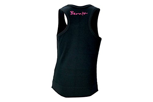 Camiseta de Tirantes de Bernit para Gimnasia (Negra), Gimnasia rítmica Deportiva, Ocio, Deportes, Entrenamiento, para niña, Todo el año, Unisex niños, Color Negro, tamaño 158-164 cm