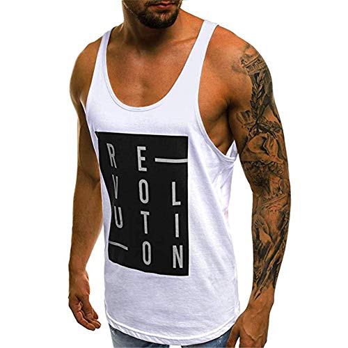 Camiseta de Tirantes Deportiva Hombre Tirantes Culturismo Fitness Deportiva. Ropa Deporte Masculina para Entrenar Gym Cómodo Fitness Top