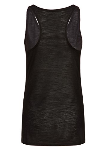Camiseta de tirantes para mujer con flor de loto y luna. Negro L Camiseta de tirantes para mujer con flor de loto y luna. Negro L