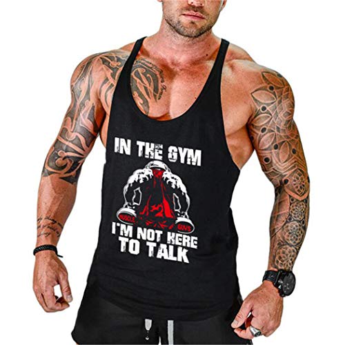 Camiseta Deportiva de Tirantes para Hombre Sin Manga Slim Fit Cómodo Fitness Top Camisetas de Tirante Gimnasio Deporte Senderismo