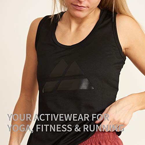 Camiseta Deportiva sin Mangas para Mujer, Pack de 1, Camiseta Suelta Racerback con Espalda Descubierta para el Gimnasio, Hacer Ejercicios, Correr, Yoga (Negro/Logo Negro Oversize, Small) Camiseta Deportiva sin Mangas para Mujer, Pack de 1, Camiseta Suelta Racerback con Espalda Descubierta para el Gimnasio, Hacer Ejercicios, Correr, Yoga (Negro/Logo Negro Oversize, Small)
