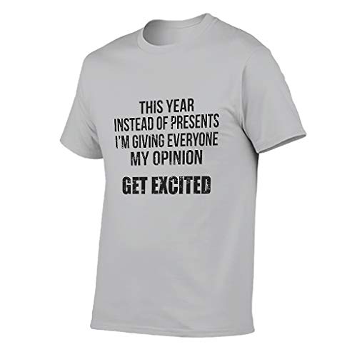 Camiseta duradera para hombre, diseño con texto en inglés "I'm Giving Everyone My Opinion" Gris plateado. XXXXL Camiseta duradera para hombre, diseño con texto en inglés "I'm Giving Everyone My Opinion" Gris plateado. XXXXL