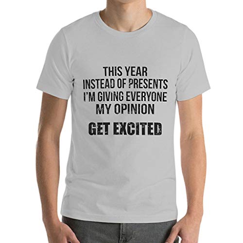 Camiseta duradera para hombre, diseño con texto en inglés "I'm Giving Everyone My Opinion" Gris plateado. XXXXL Camiseta duradera para hombre, diseño con texto en inglés "I'm Giving Everyone My Opinion" Gris plateado. XXXXL