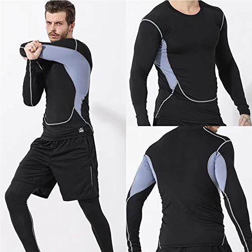 Camiseta Hombre Deportiva Compresión,Manga Larga Fitness De Aptitud Jogging Entrenamiento Baloncesto Tops T-Shirts para Hombre Secado Rápido Transpirable Movimiento Camisetas Basicas