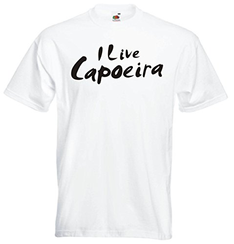 Camiseta hombres blancos - I Live Capoeira - XXL