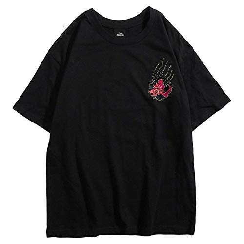 Camiseta Para Hombre Gráfico,Camisetas De Manga Corta Con Cuello Redondo, Estampado De Serpiente Fantasma, Pareja De Algodón Camisetas Unisex Negras, Diseños Novedad Casual Moda Harajuku Hip Hop Su