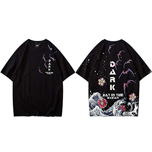 Camiseta para Hombre Gráfico,Camisetas De Manga Corta con Cuello Redondo, Gran Estampado De Olas, Pareja De Algodón Camisetas Negras Unisex, Diseños Novedad Casual Moda Harajuku Ropa De Calle Holga Camiseta para Hombre Gráfico,Camisetas De Manga Corta con Cuello Redondo, Gran Estampado De Olas, Pareja De Algodón Camisetas Negras Unisex, Diseños Novedad Casual Moda Harajuku Ropa De Calle Holga