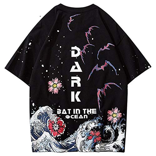 Camiseta para Hombre Gráfico,Camisetas De Manga Corta con Cuello Redondo, Gran Estampado De Olas, Pareja De Algodón Camisetas Negras Unisex, Diseños Novedad Casual Moda Harajuku Ropa De Calle Holga Camiseta para Hombre Gráfico,Camisetas De Manga Corta con Cuello Redondo, Gran Estampado De Olas, Pareja De Algodón Camisetas Negras Unisex, Diseños Novedad Casual Moda Harajuku Ropa De Calle Holga