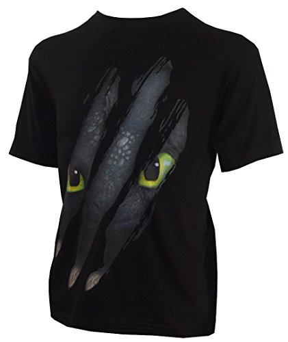 Camiseta para niño con diseño de DreamWorks Cómo Entrenar a tu dragón, Cabeza y Garras de Desdentado, Negro - 140/146 Camiseta para niño con diseño de DreamWorks Cómo Entrenar a tu dragón, Cabeza y Garras de Desdentado, Negro - 140/146