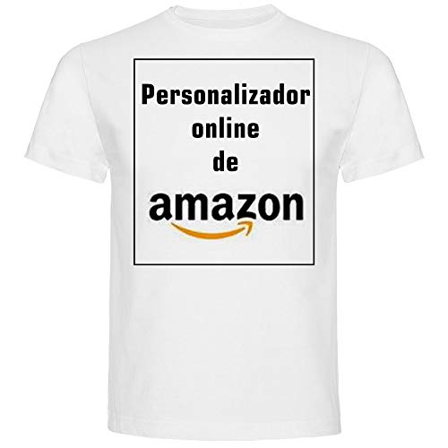 Camiseta Personalizada Hombre · Manga Corta · 100% Algodón · Impresión Directa (DTG) Impresión (Blanco, L)