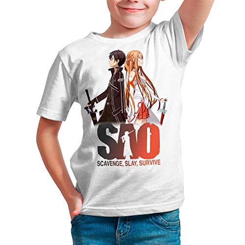 Camiseta Serie Manga y Anime Niño - Unisex Sword Art Online, Sao (Blanco, 5 años) Camiseta Serie Manga y Anime Niño - Unisex Sword Art Online, Sao (Blanco, 5 años)