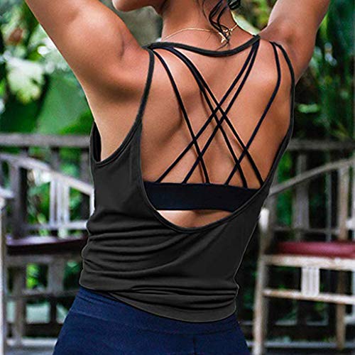 Camiseta Sin Mangas Mujer SHOBDW 2020 Nuevo Playa de Verano Deporte Camisetas Mujer Tirantes Baratas Yoga Sexy Activewear Fitness Sin Respaldo Racerback Tank Tops Camisas(Negro,XL) Camiseta Sin Mangas Mujer SHOBDW 2020 Nuevo Playa de Verano Deporte Camisetas Mujer Tirantes Baratas Yoga Sexy Activewear Fitness Sin Respaldo Racerback Tank Tops Camisas(Negro,XL)