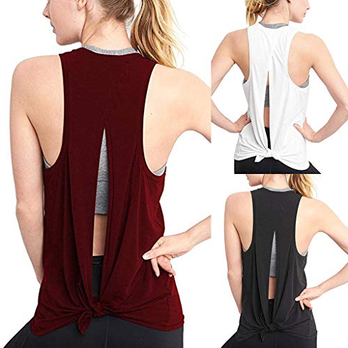 Camiseta Sin Mangas Mujer SHOBDW 2020 Nuevo Verano Deporte Camisetas Mujer Tirantes Baratas Sexy Espalda Abierta Deporte Sólido Yoga Camisas Corbata Entrenamiento Racerback Tops Blusa(Negro,XXL) Camiseta Sin Mangas Mujer SHOBDW 2020 Nuevo Verano Deporte Camisetas Mujer Tirantes Baratas Sexy Espalda Abierta Deporte Sólido Yoga Camisas Corbata Entrenamiento Racerback Tops Blusa(Negro,XXL)