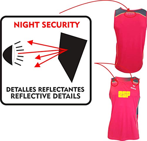 Camiseta Tecnica de Tirantes EKEKO BULLETMAN, Detalles Reflectantes, Paneles Laterales y Superior en Tejido microperforado. (XL, ROJA ESPAÑA) Camiseta Tecnica de Tirantes EKEKO BULLETMAN, Detalles Reflectantes, Paneles Laterales y Superior en Tejido microperforado. (XL, ROJA ESPAÑA)
