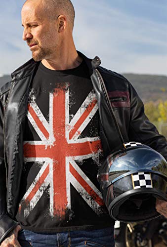 Camiseta: Union Jack - Bandera del Reino Unido T-Shirt - Regalo Hombre-s y Mujer-es - UK Inglaterra England GB Gran Bretaña Britain - Bike-r Chopper Motero Rock Punk Queen Fútbol Flag (XL)