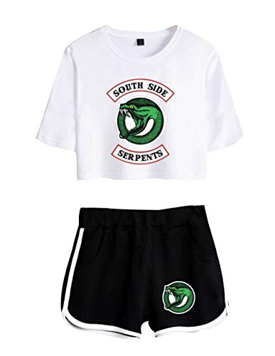 Camiseta y Pantalón Corto Riverdale Adolescente Chica Serpientes Camiseta de Manga Corta Verano Conjunto Deportivo para Niña y Mujere (4, M) Camiseta y Pantalón Corto Riverdale Adolescente Chica Serpientes Camiseta de Manga Corta Verano Conjunto Deportivo para Niña y Mujere (4, M)